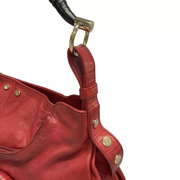 Auth YvesSaintLaurent rivegauche (YSL) Mombasa 130157 Red Leather Handbag - Picture 8 of 16
